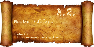 Mester Rózsa névjegykártya