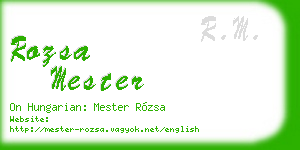 rozsa mester business card